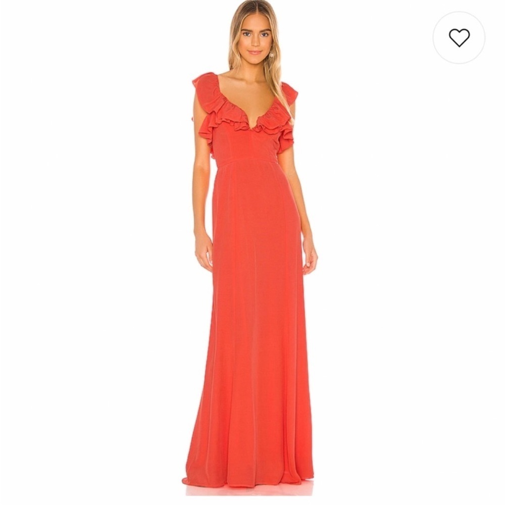 NWT Revolve Lovers + Friends Mila Orange Tiered Maxi Dress size medium